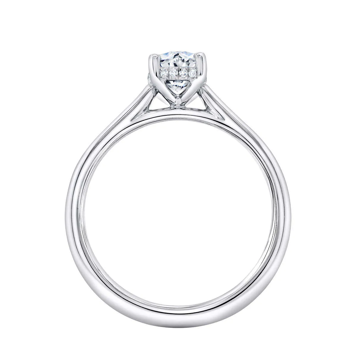 Lab Grown Oval Diamond Solitaire Engagement Ring White Gold 1.33 Ct