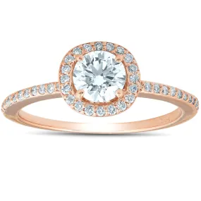 Lab Grown Diamond Engagement Ring - 1.25ct Cushion Halo Rose Gold 14K