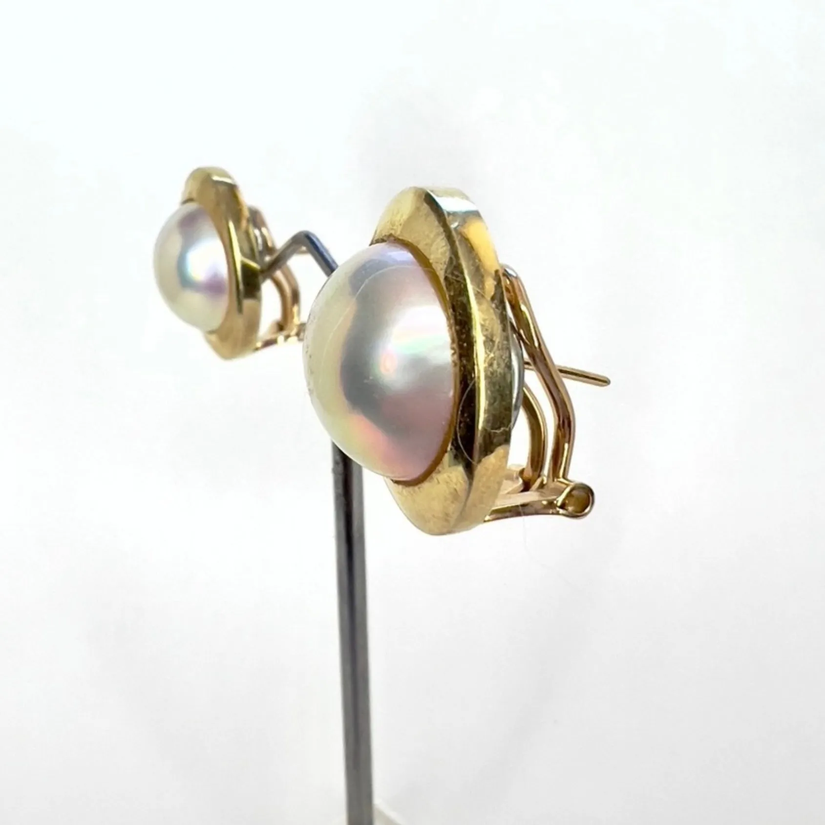 14K 585 stamped set of Pearl Earrings