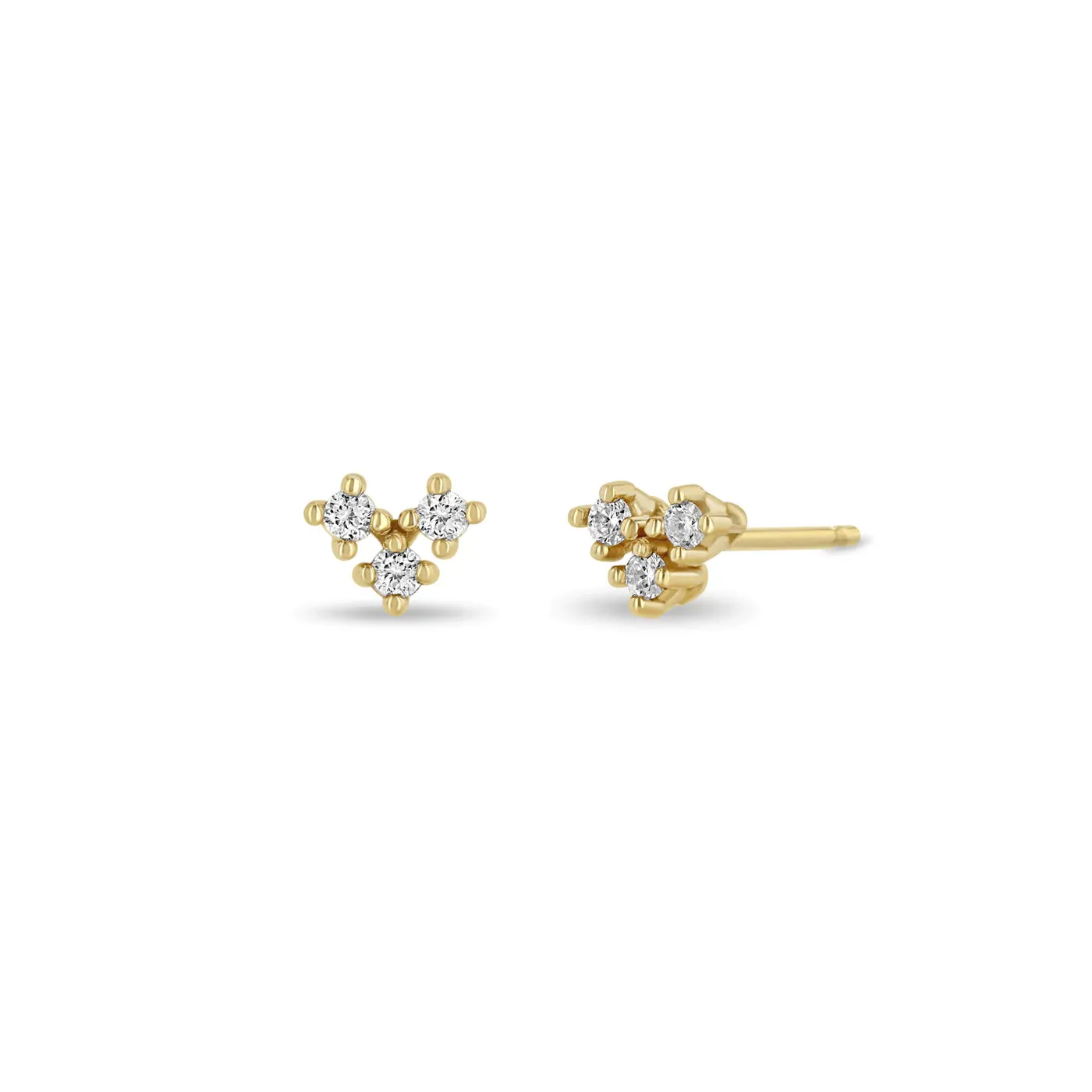 14K Diamond Trio V Earrings