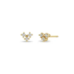 14K Diamond Trio V Earrings