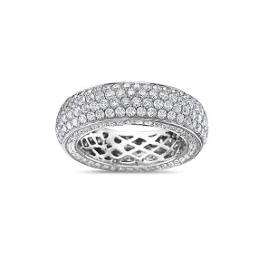 14K White Gold Band for Men with 4.90 CT Diamonds