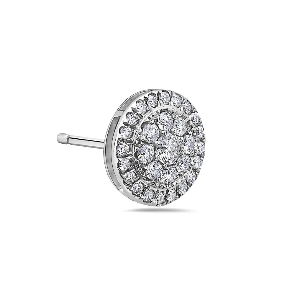 14K White Gold Women's Earrings Featuring 1.07 CT Diamonds