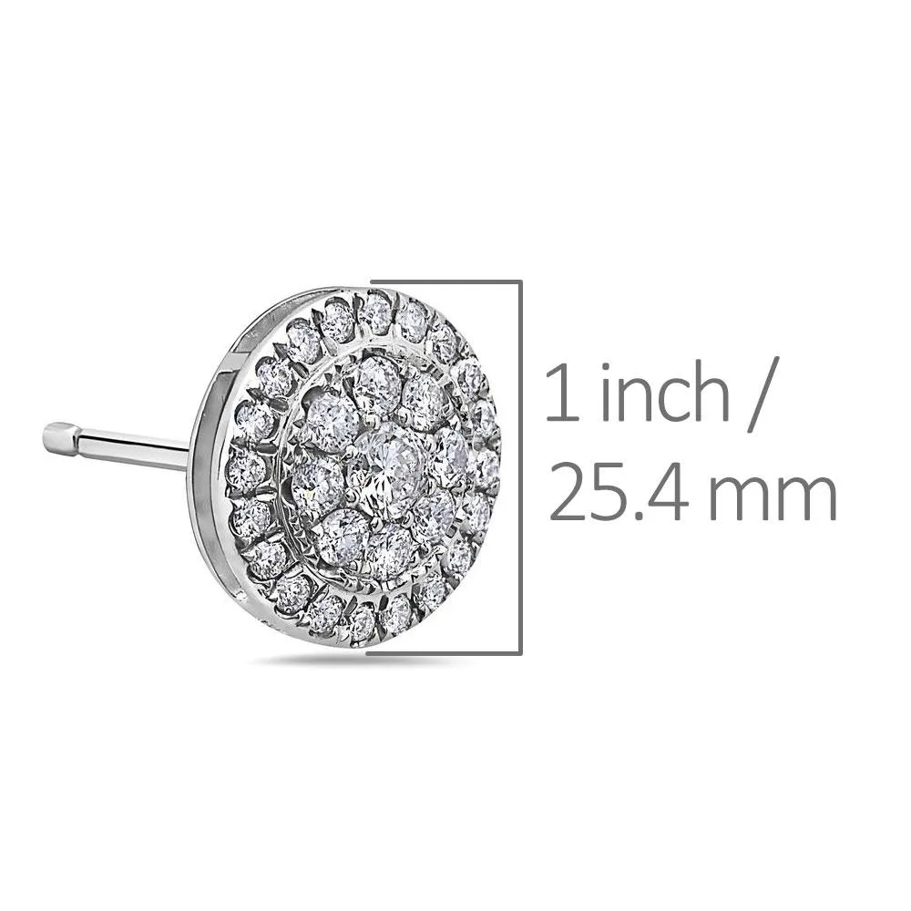 14K White Gold Women's Earrings Featuring 1.07 CT Diamonds