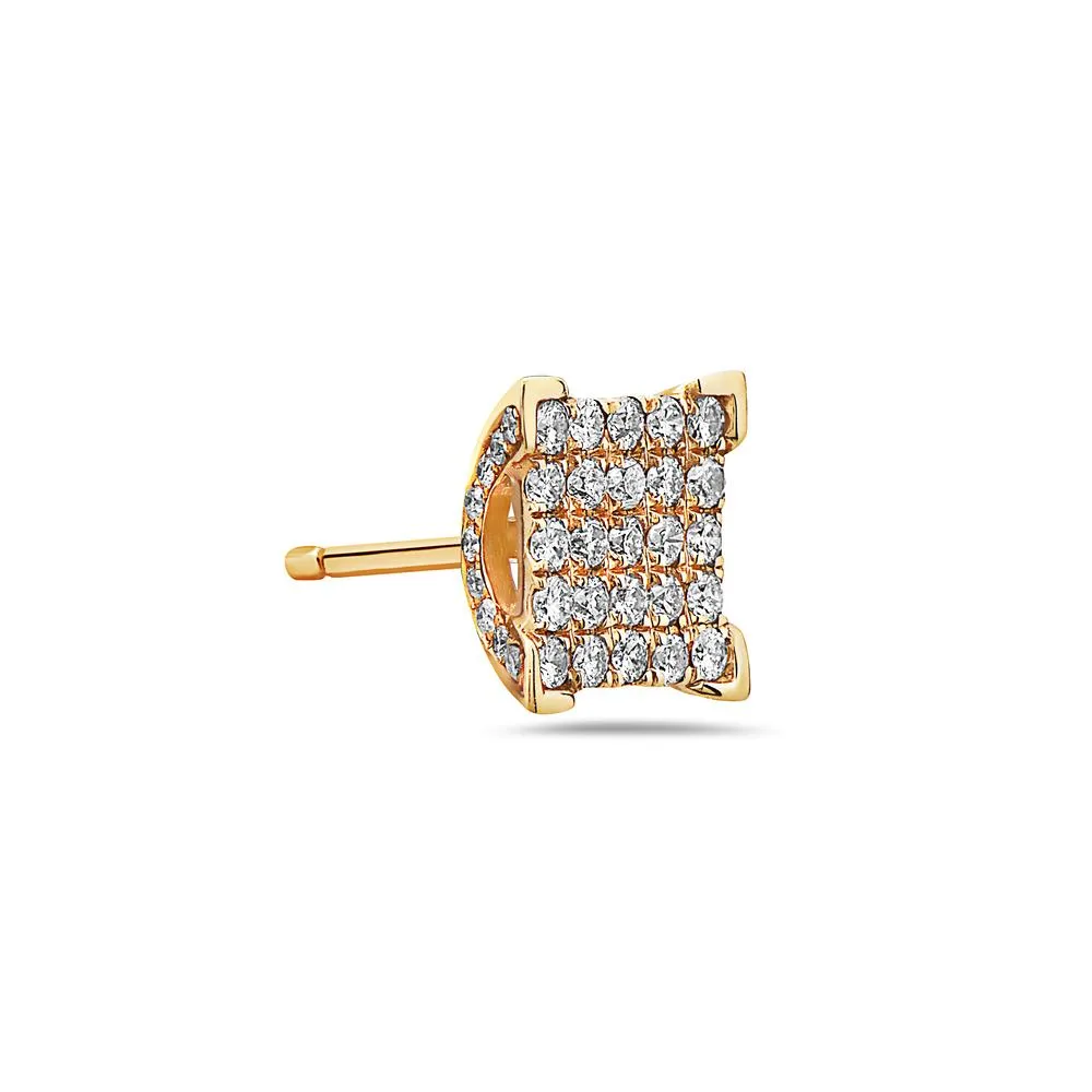 14K Yellow Gold Earrings With 1.21 CT Diamonds for Women