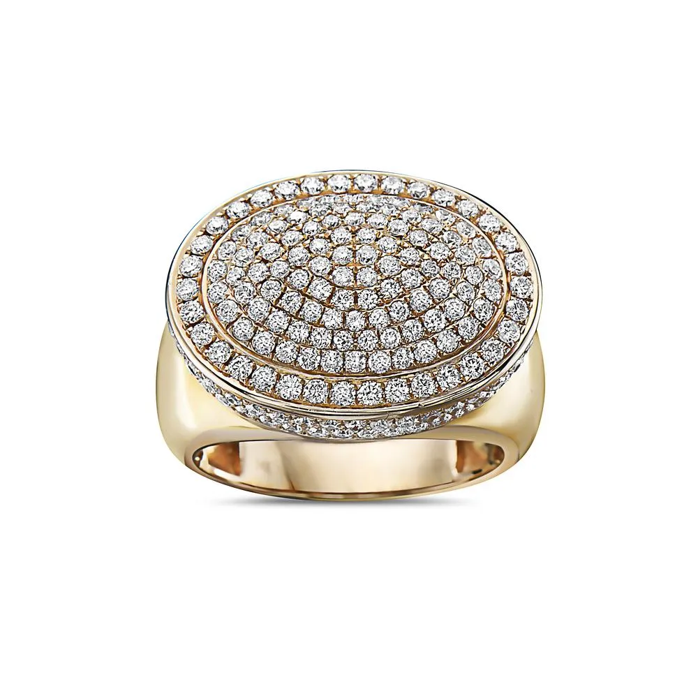 14K Yellow Gold Ring for Men with 2.66 CT Diamonds