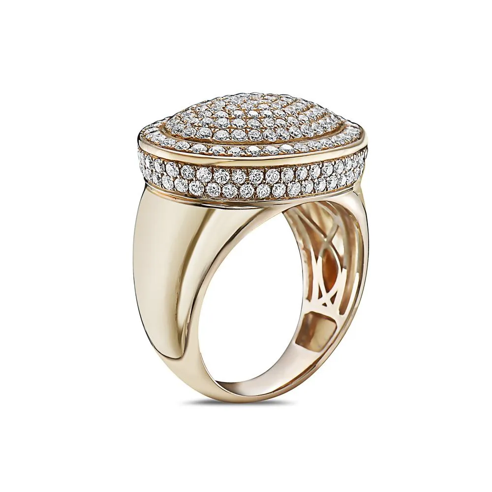 14K Yellow Gold Ring for Men with 2.66 CT Diamonds