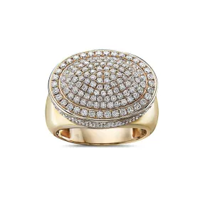 14K Yellow Gold Ring for Men with 2.66 CT Diamonds