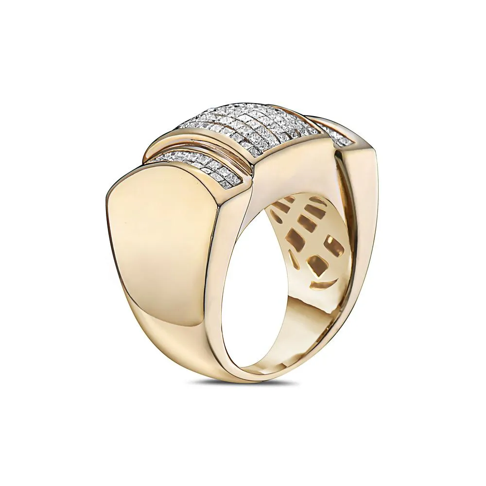 14K Yellow Gold Ring Men's 2.44 CT Diamonds