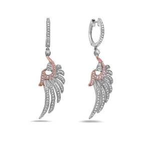 18K White Gold Women's Earrings Set with Round Diamonds