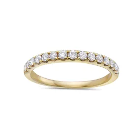 18K Yellow Gold Wedding Band with 0.45 CT Diamond for Women