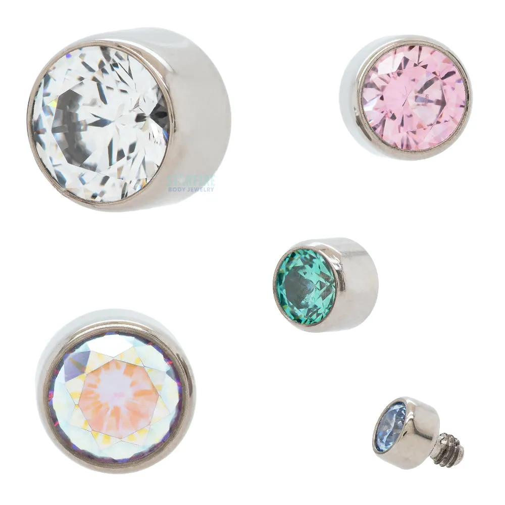 2.5mm Bezel-Set Brilliant-Cut Gem Threaded End