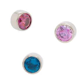 2.5mm Bezel-Set Brilliant-Cut Gem Threaded End