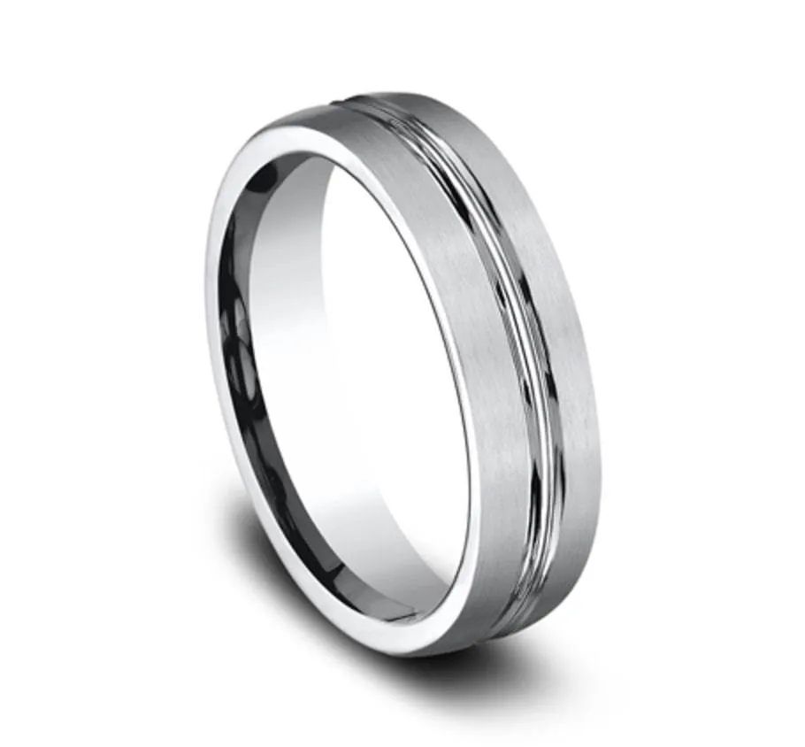 6mm Cobalt Chrome Satin Finish Men's Wedding Band