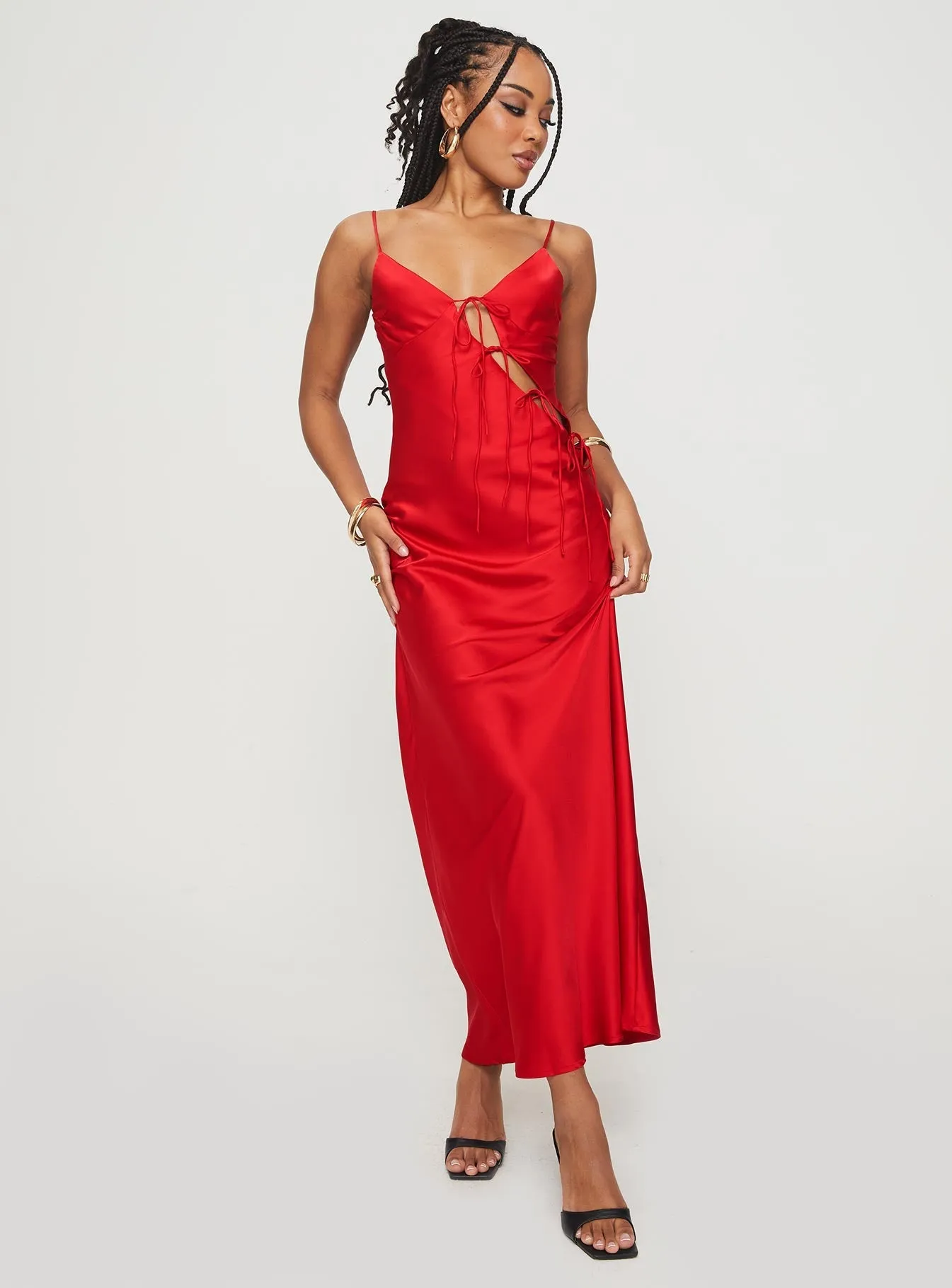 girl maxi dress red