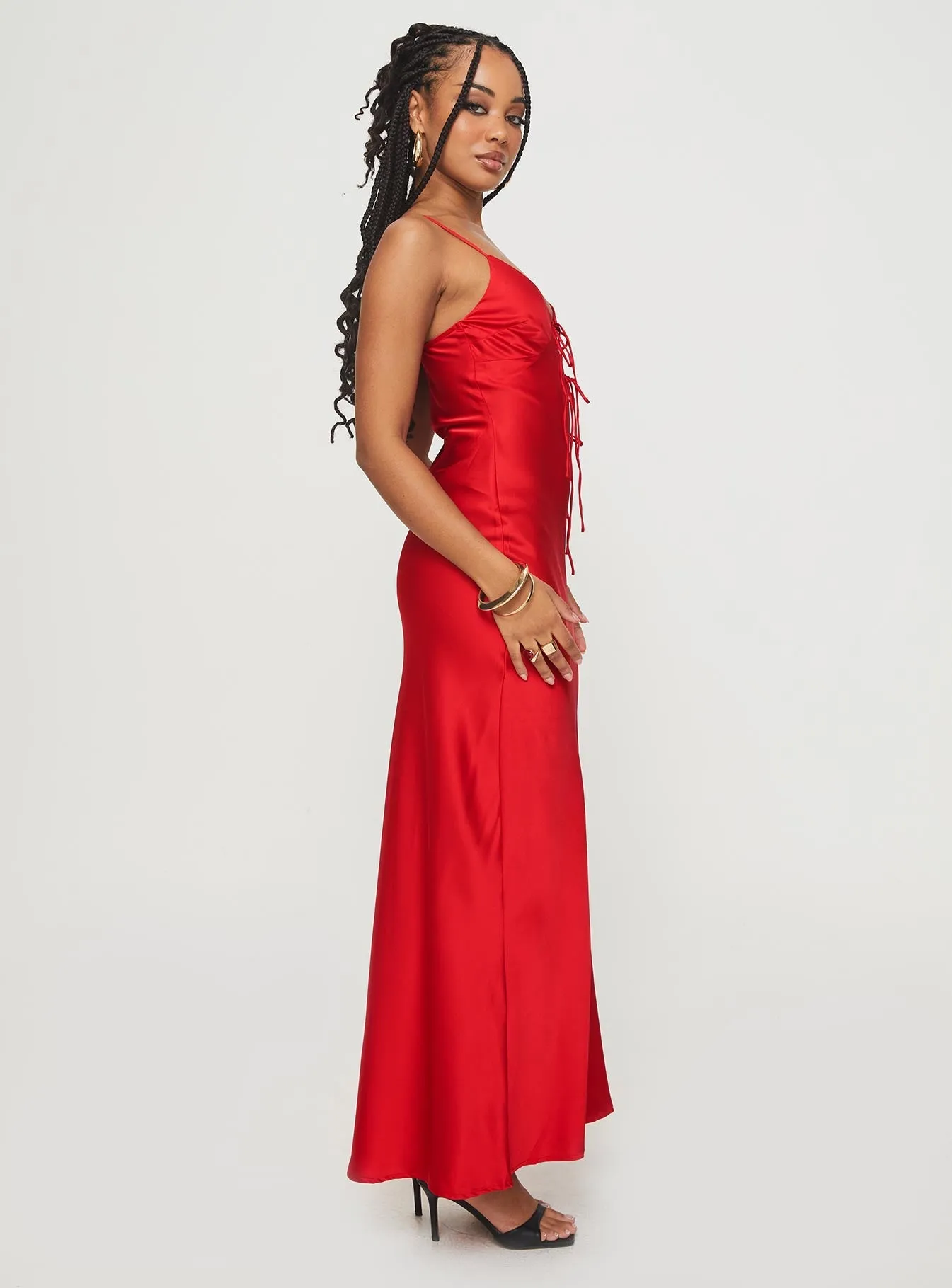 girl maxi dress red