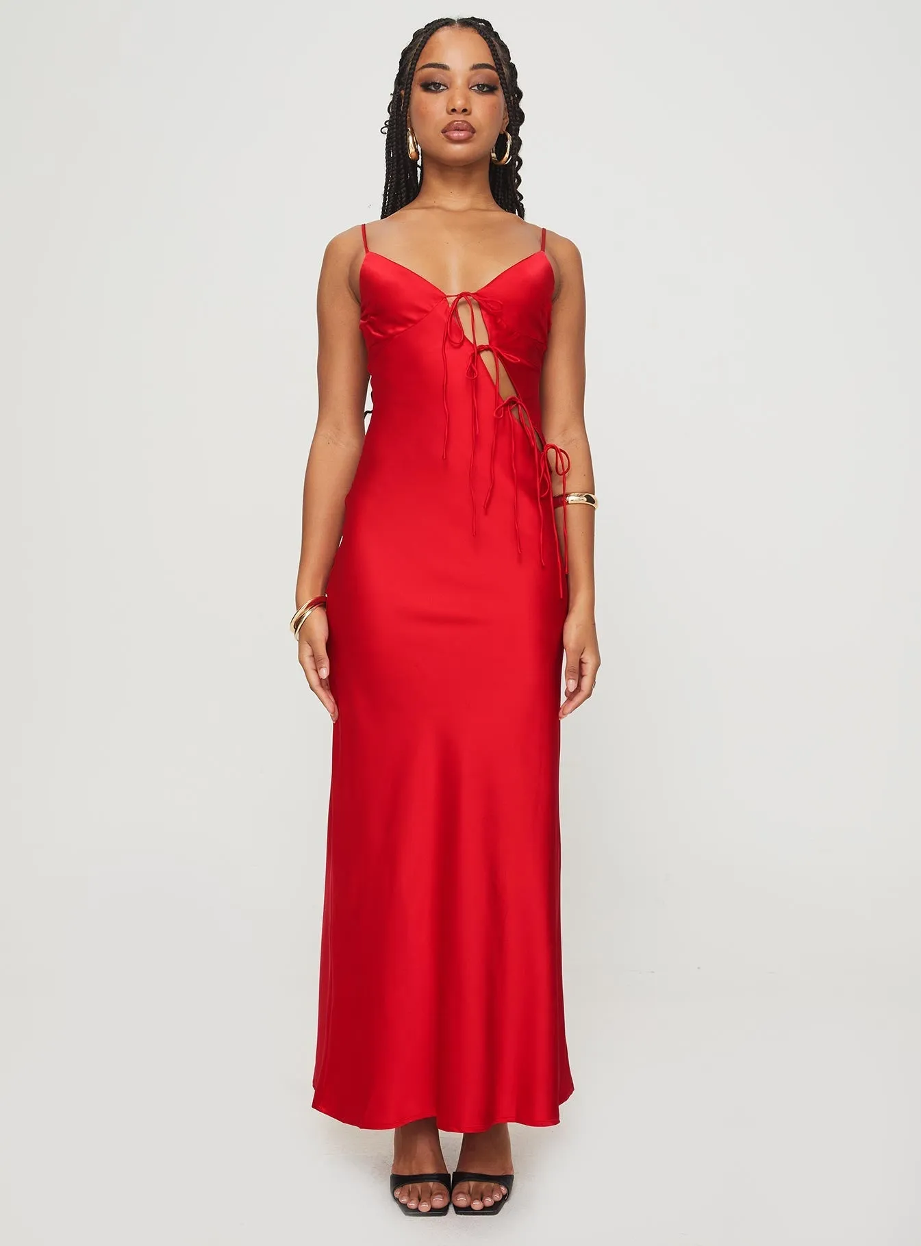 girl maxi dress red