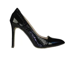 Alice crocodile pumps black stiletto