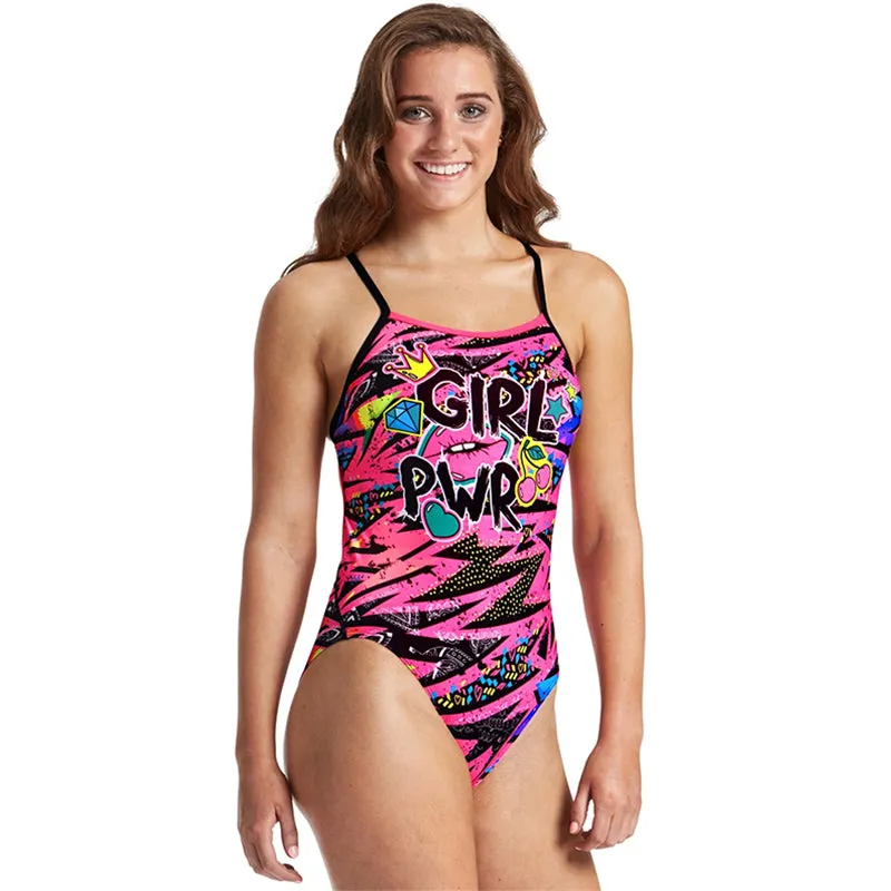 Amanzi - Girl Power Ladies One Piece Swimsuit