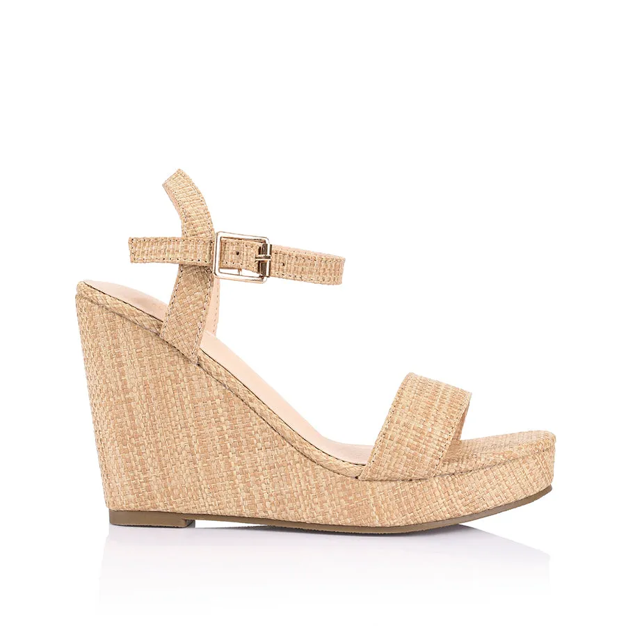 Amaya Rope Wedges - Natural Raffia