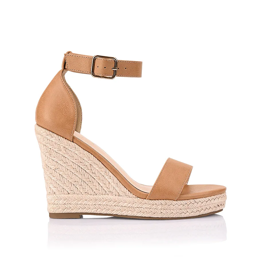 Amena Rope Wedges - Caramel