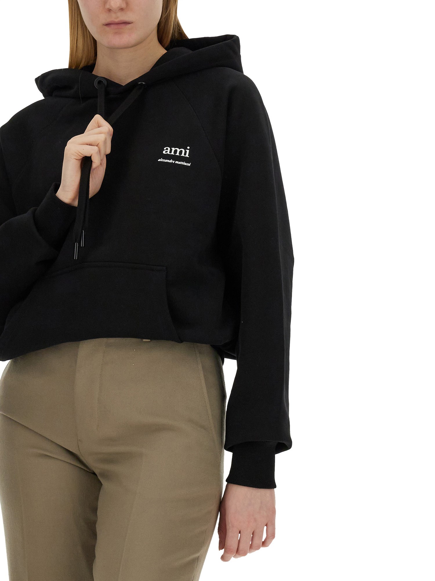 Cotton Sweatshirt with Logo by AMI PARIS