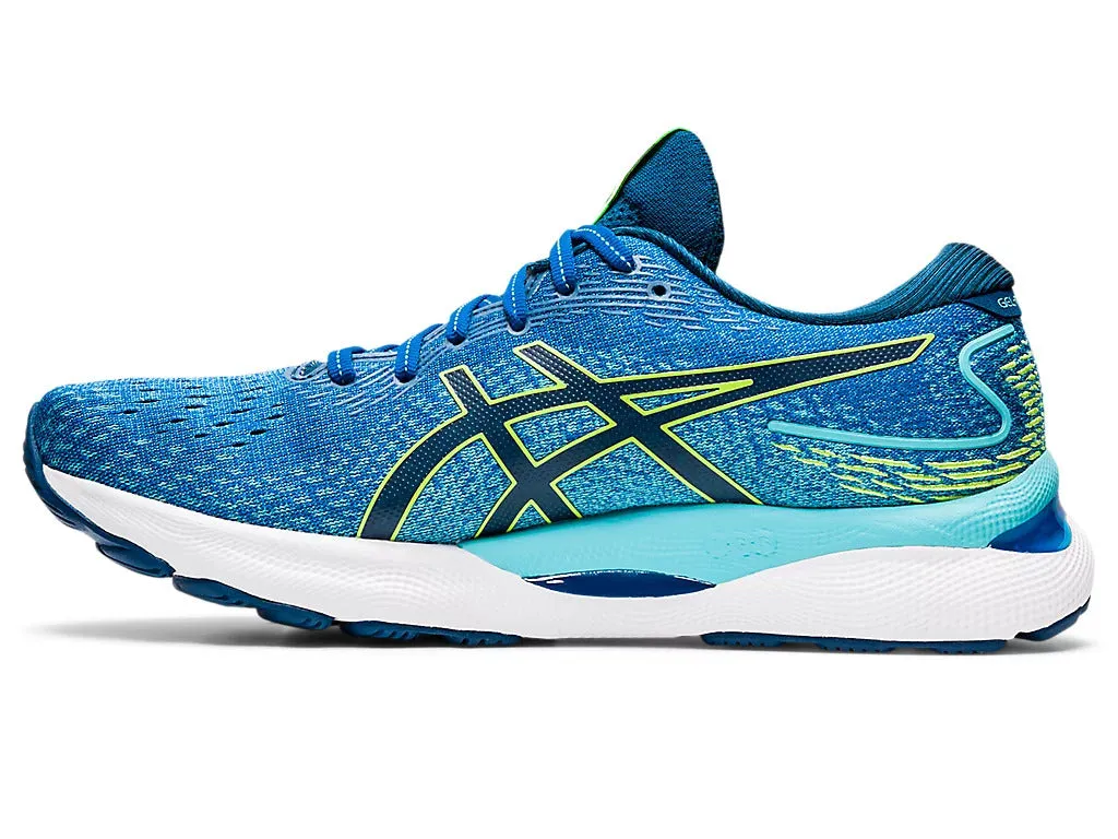 Asics Men's GEL-NIMBUS 24 Wide - LAKE DRIVE/HAZARD GREEN