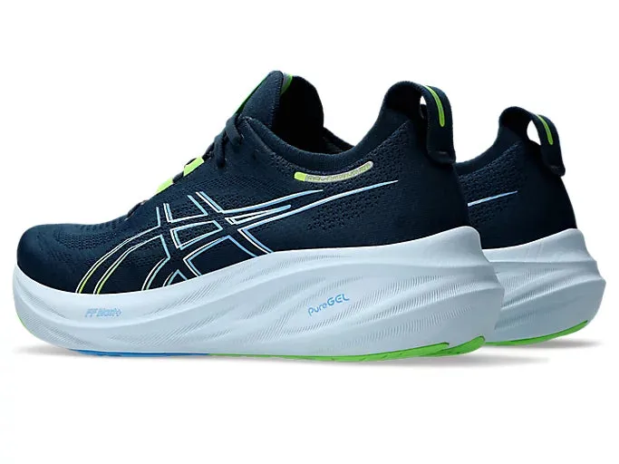 Asics Men's GEL-NIMBUS 26 WIDE - French Blue/Electric Lime