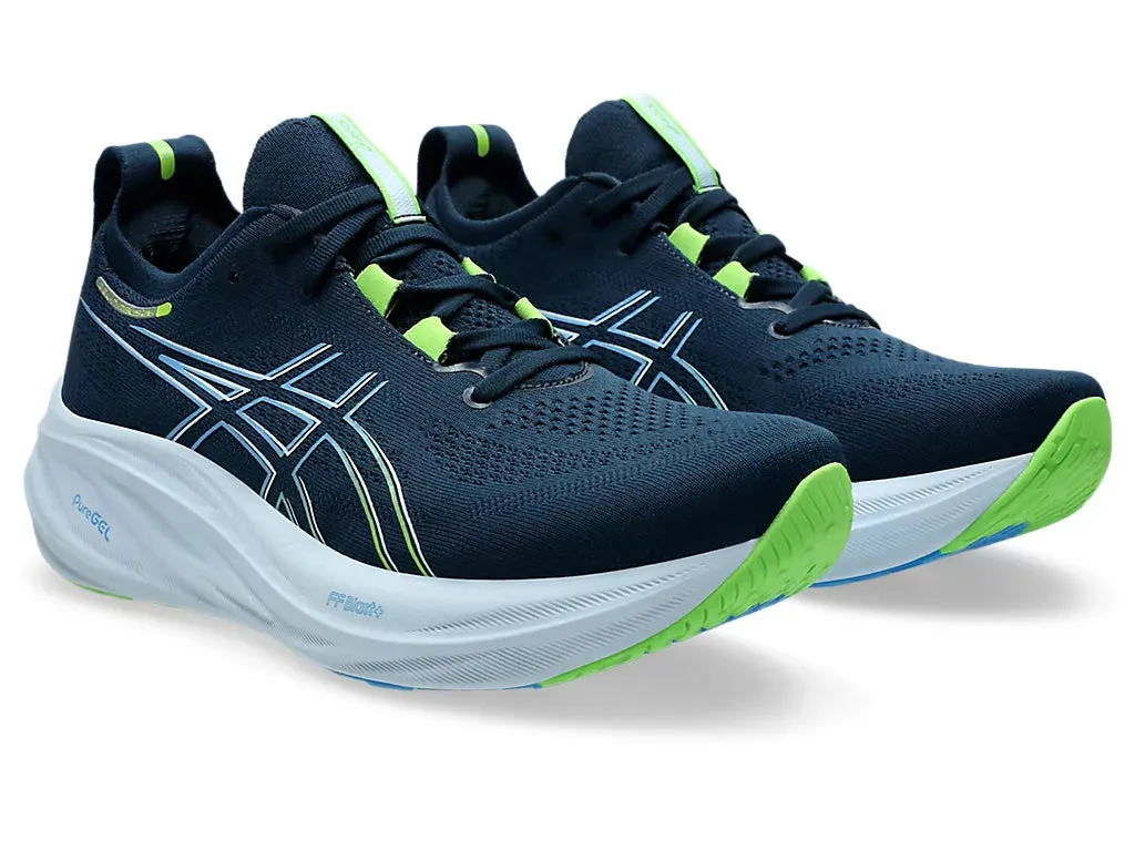 Asics Men's GEL-NIMBUS 26 WIDE - French Blue/Electric Lime