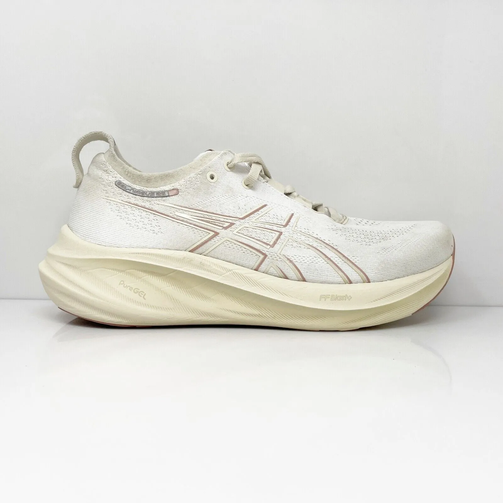 Asics Womens Gel Nimbus 26 1012B693 White Running Shoes Sneakers Size 9