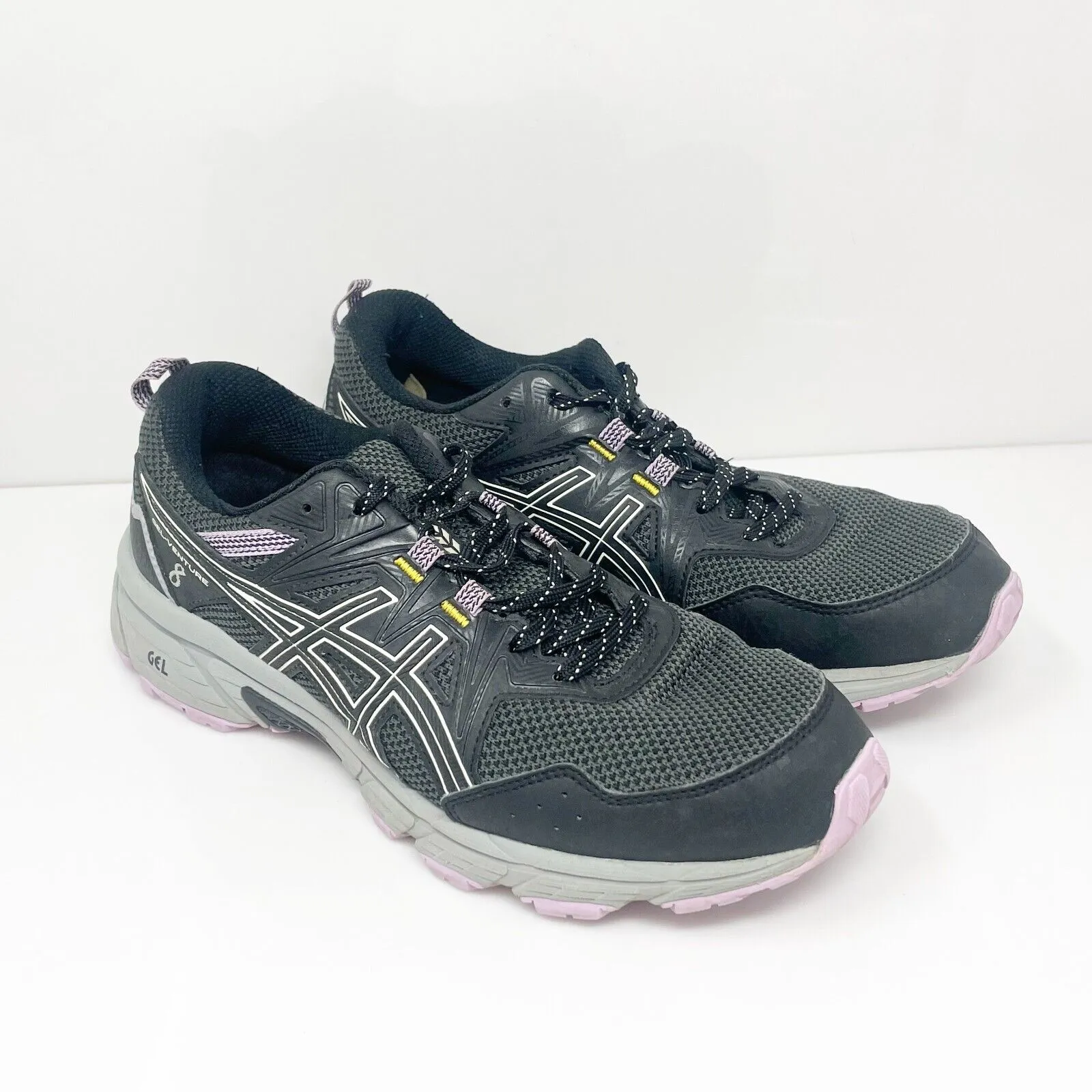 Asics Womens Gel Venture 8 1012A706 Black Running Shoes Sneakers Size 9 .5 W