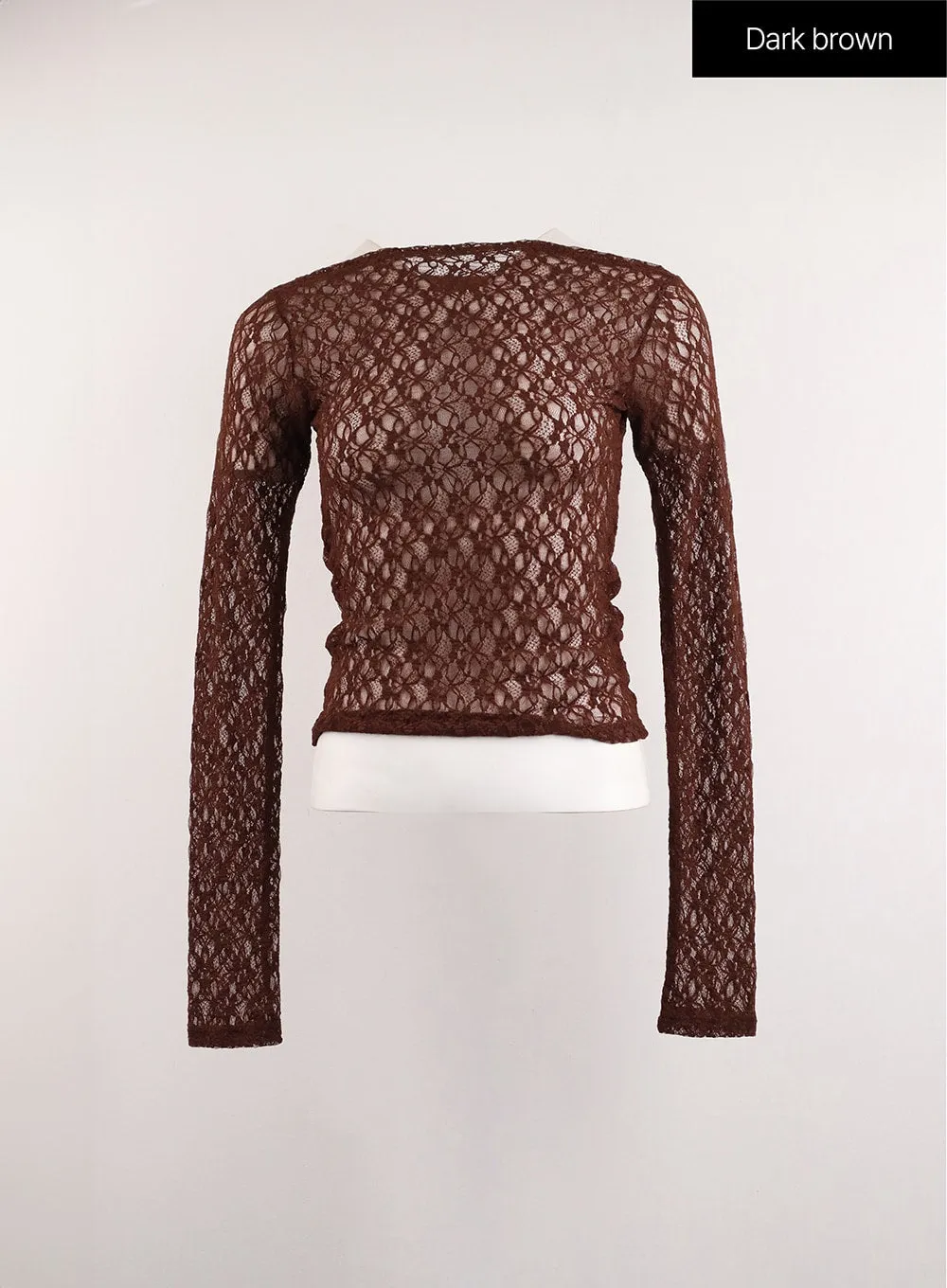 Asymmetrical Floral Lace Long Sleeve Top - CJ415