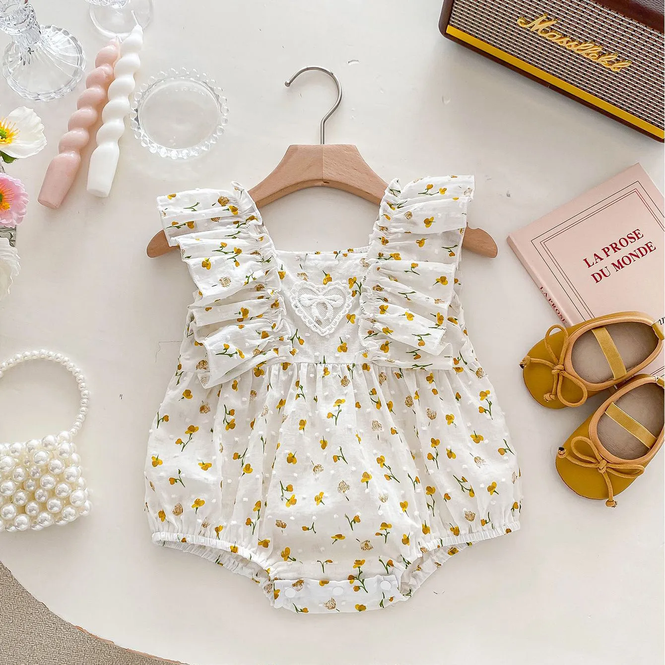 240301146 Wholesale Flower Print Rompers for Baby Girls