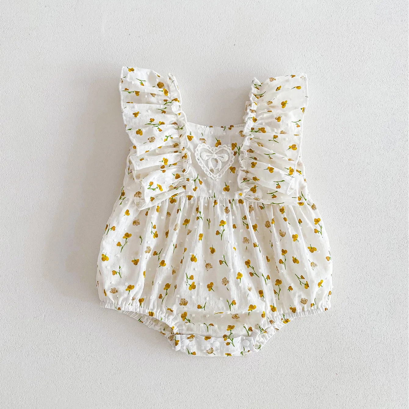 240301146 Wholesale Flower Print Rompers for Baby Girls