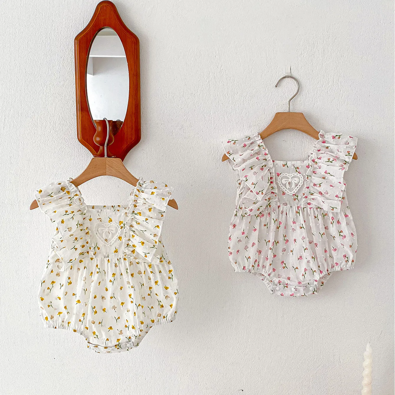 240301146 Wholesale Flower Print Rompers for Baby Girls