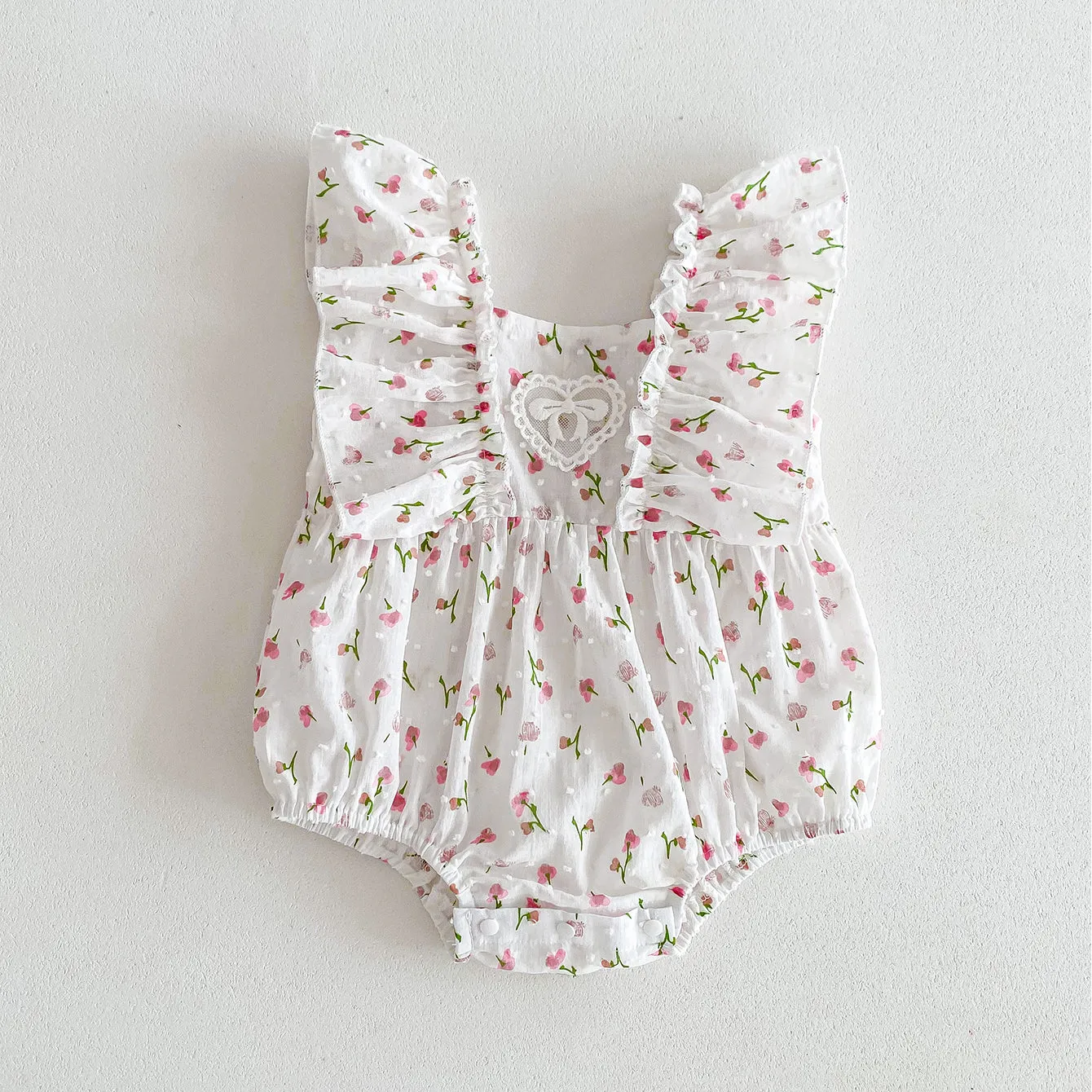 240301146 Wholesale Flower Print Rompers for Baby Girls