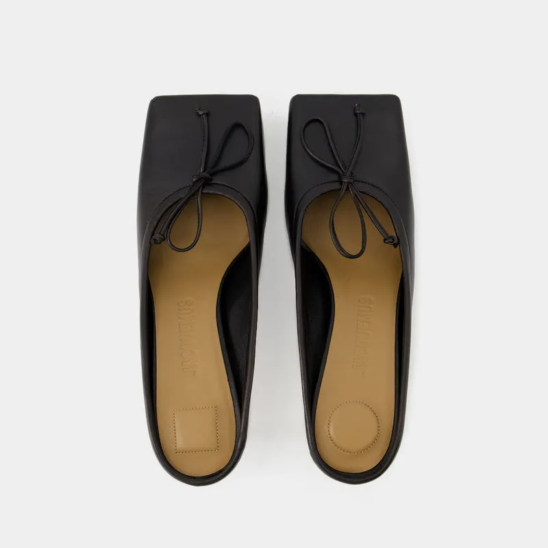 Ballerina Heeled Mules - Jacquemus - Leather - Black