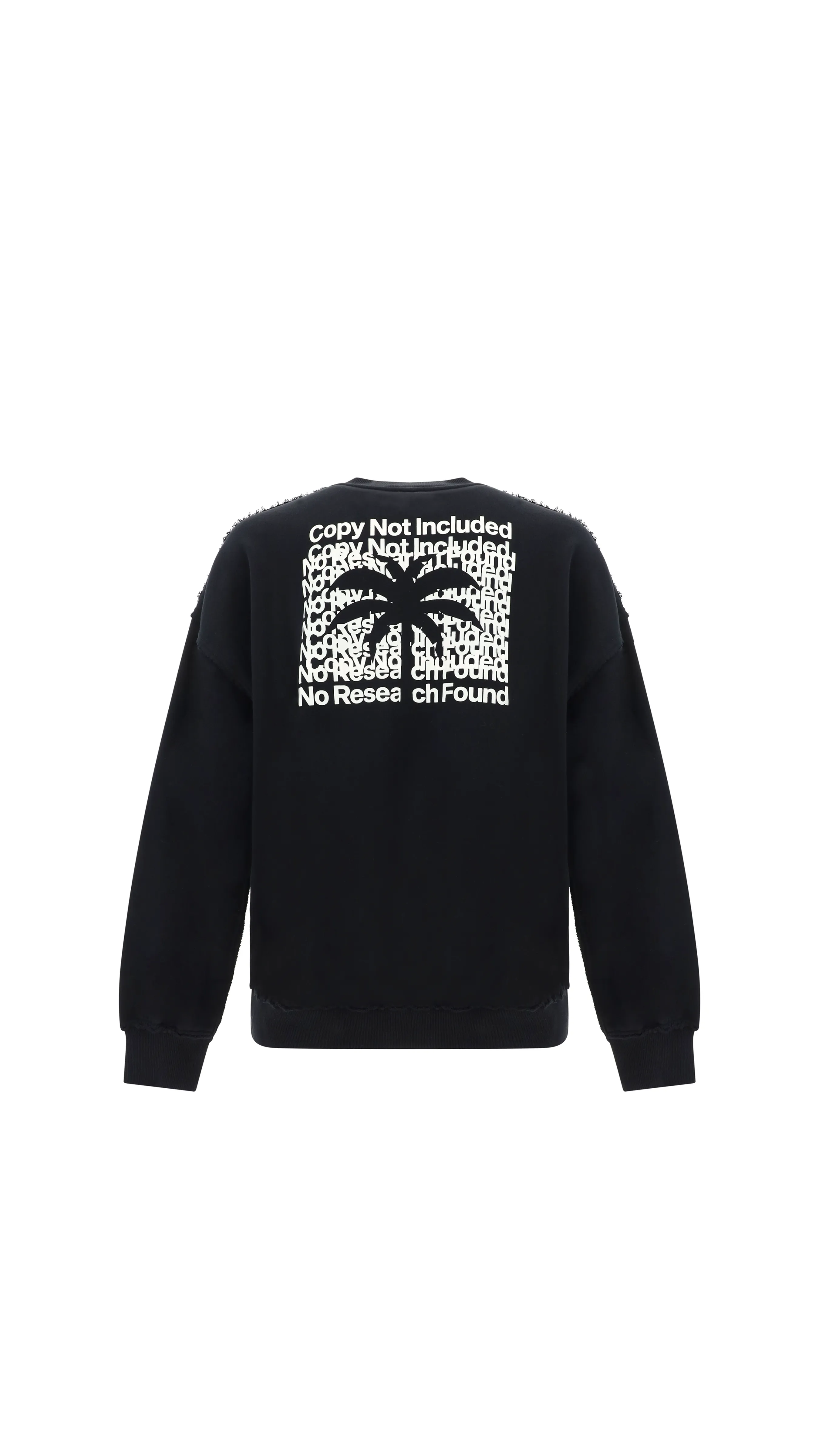 Banana Tree Print Black Round-neck Sweatshirt