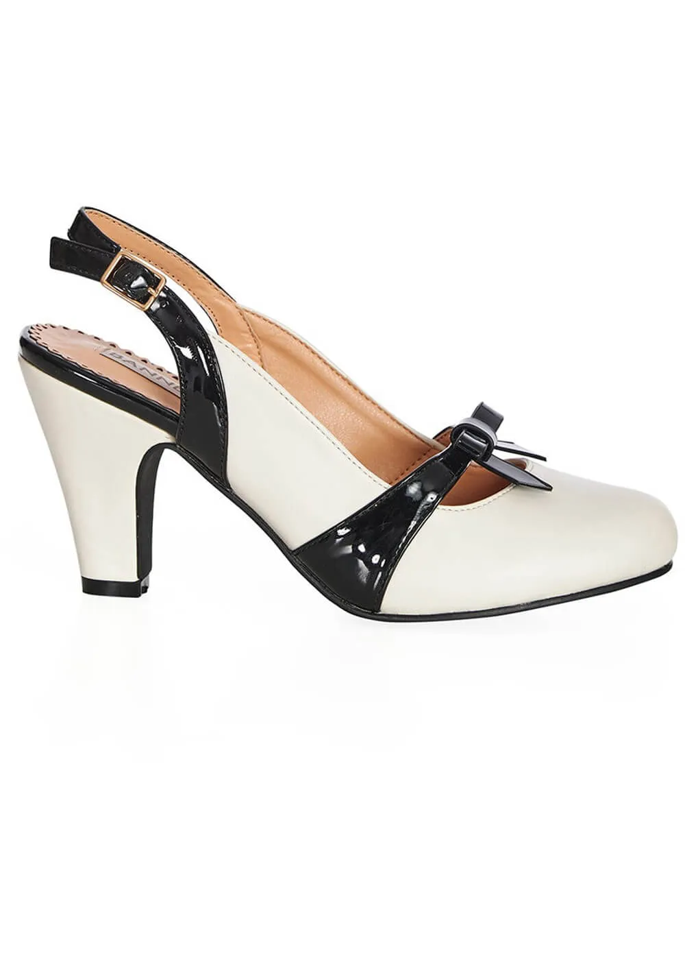 Banned Christy 50's Slingback Pumps Cream