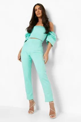 Bardot Volume Sleeve Top & Slim Leg Trousers