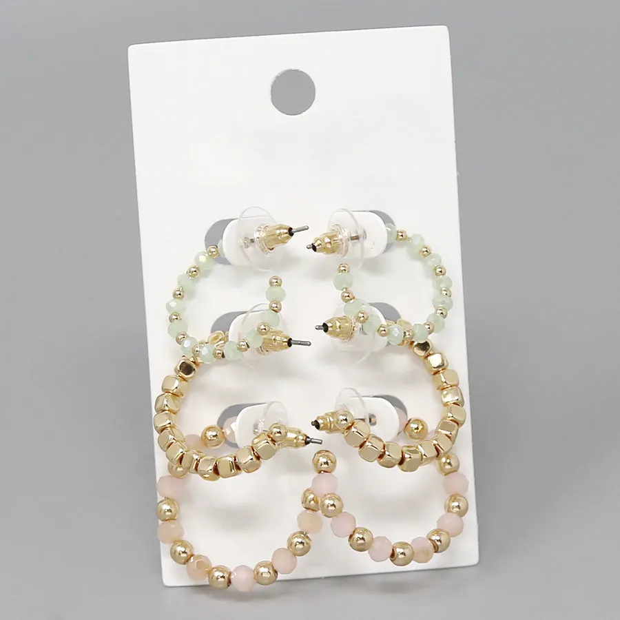 Beaded Hoop Earrings Collection