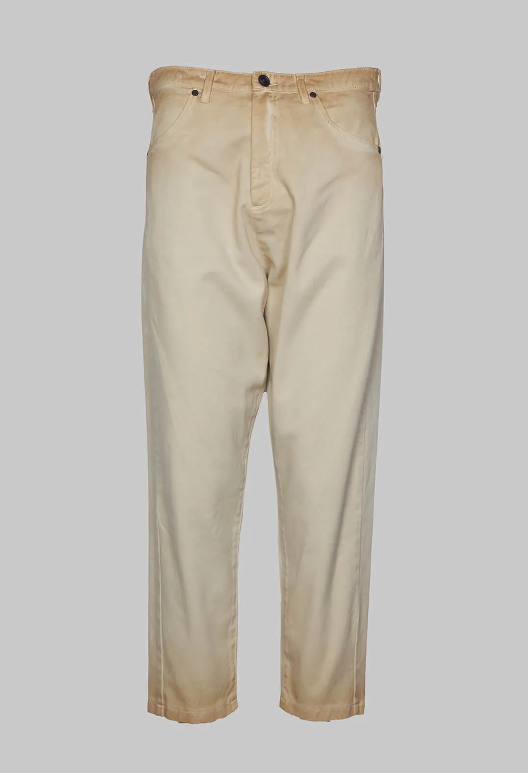 Beige Dye Effect Straight Leg Jeans