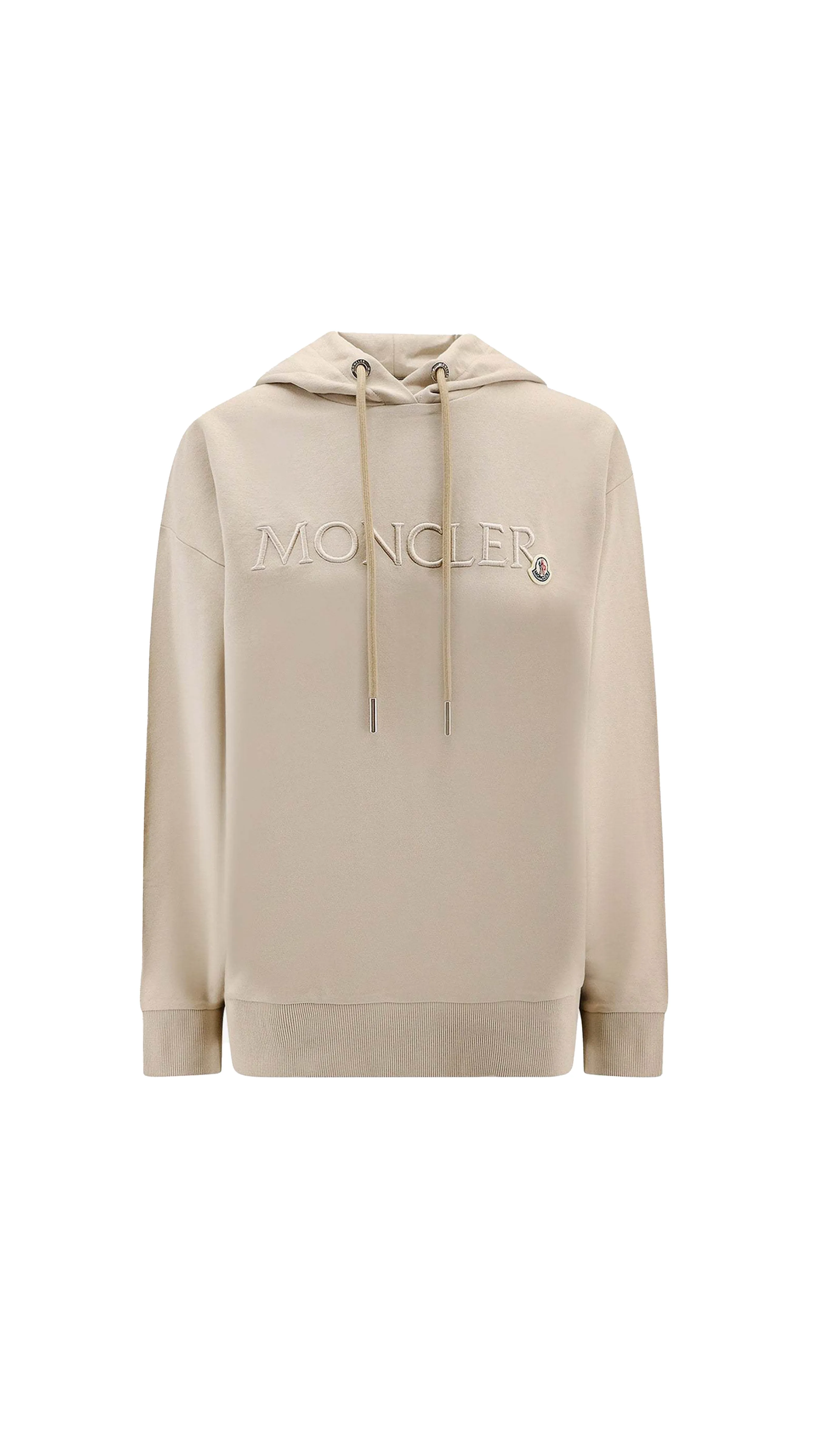 Beige Logo Embroidered Sweatshirt