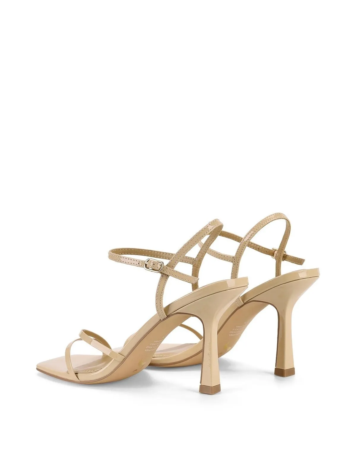 Beige Patent Leather Strappy Heels by Speck