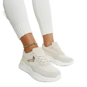 Beige sneakers on the Nereida platform