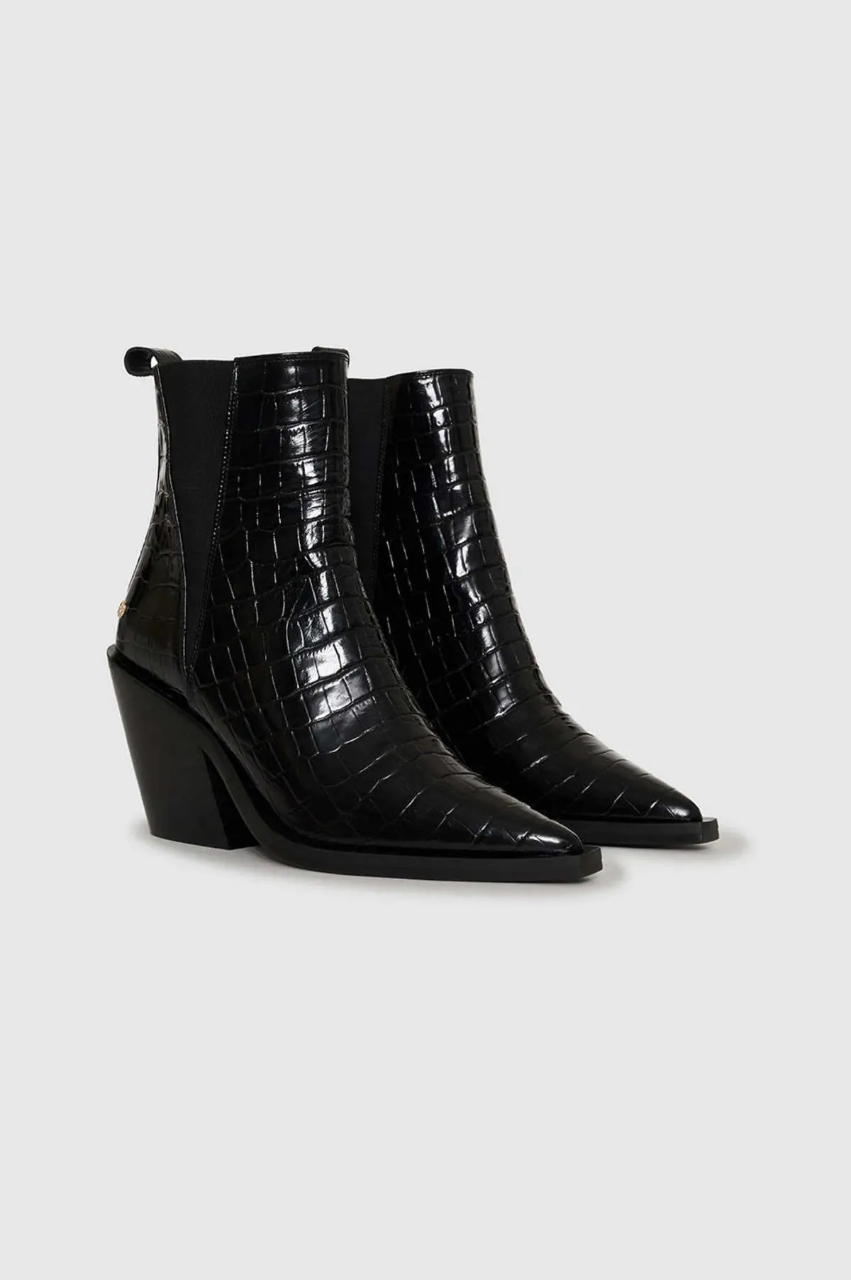 Black Embossed Bekah Boots