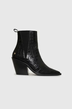 Black Embossed Bekah Boots