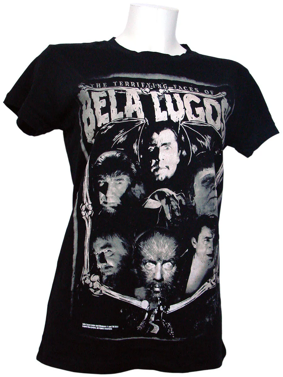 Bela Lugosi Faces Women's Black T-shirt