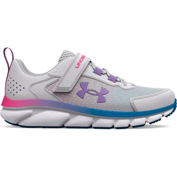 Big Girl Under Armour Assert 9 A/C in Halo Gray/White/Vivid Lilac