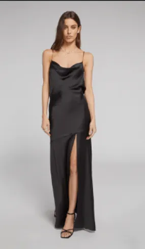 Black Evie Satin Dress - Generation Love